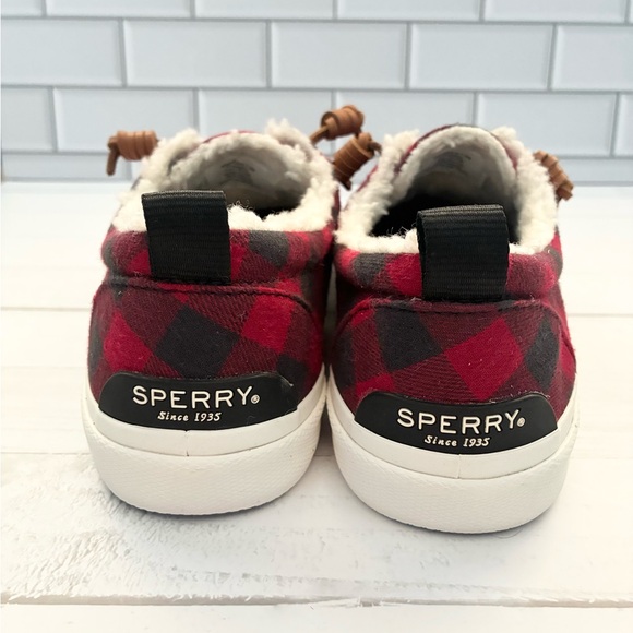 Sperry Women's Red and Black Plaid Sneakers Size 7.5 - Picture 6 of 6